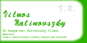 vilmos malinovszky business card